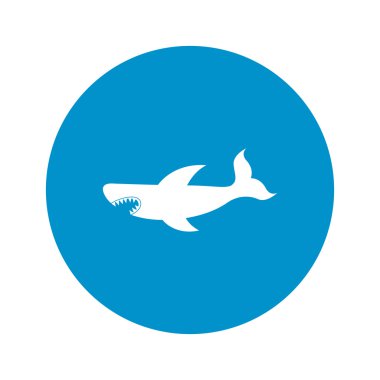 köpekbalığı simgesi beyaz arka plan üzerinde