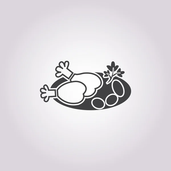 Chicken legs icon on white background — Stock Vector