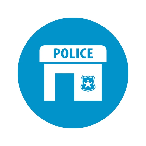 Posterunek policji ikona na białym tle — Wektor stockowy