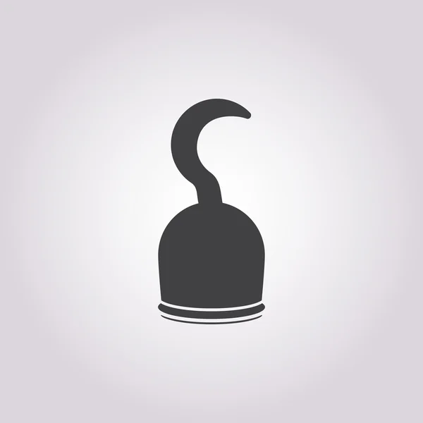 Icono de gancho pirata sobre fondo blanco — Vector de stock