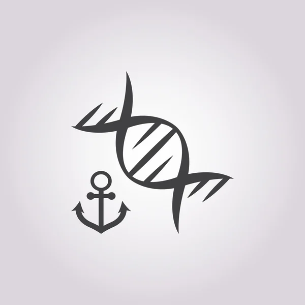 Marinheiro ícone de DNA no fundo branco — Vetor de Stock
