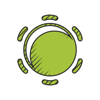 Beyaz arkaplanda güneş simgesi