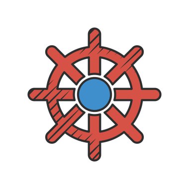 Dümen simgesi beyaz arka plan üzerinde