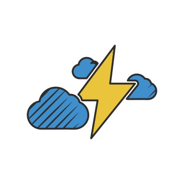 Beyaz arkaplanda elektrik simgesi