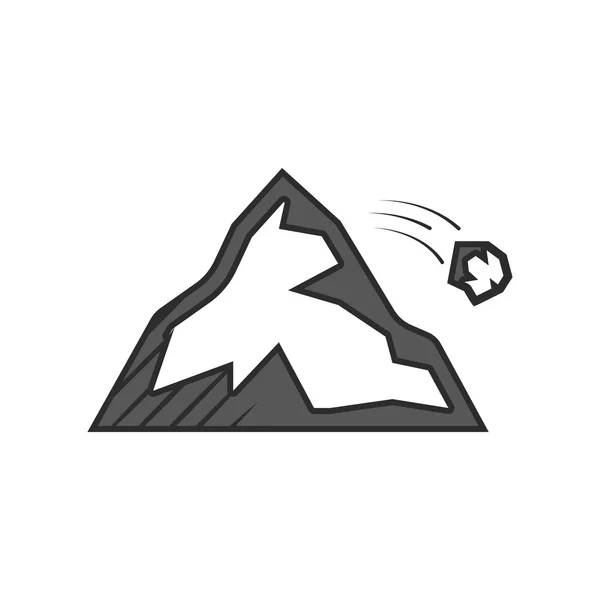 Icono de montaña sobre fondo blanco — Vector de stock