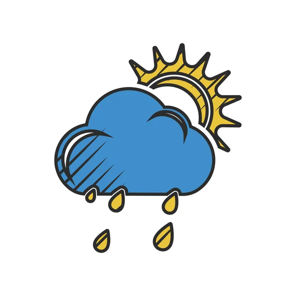 Rain icon on white background — Stock Vector