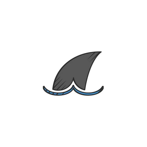 Haai pictogram op witte achtergrond — Stockvector