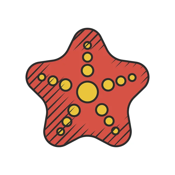 Icona stella marina su sfondo bianco — Vettoriale Stock