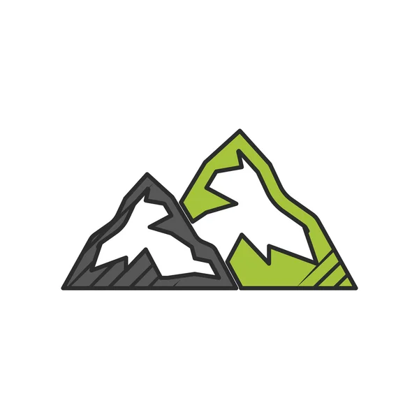 Berg ikon på vit bakgrund — Stock vektor