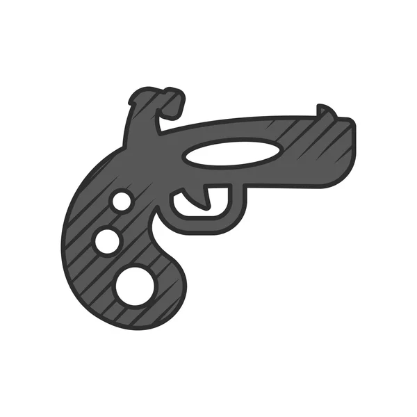 Ícone de pistola no fundo branco — Vetor de Stock