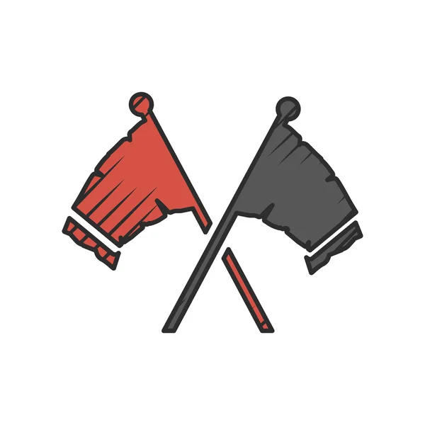 Icono de banderas sobre fondo blanco — Vector de stock