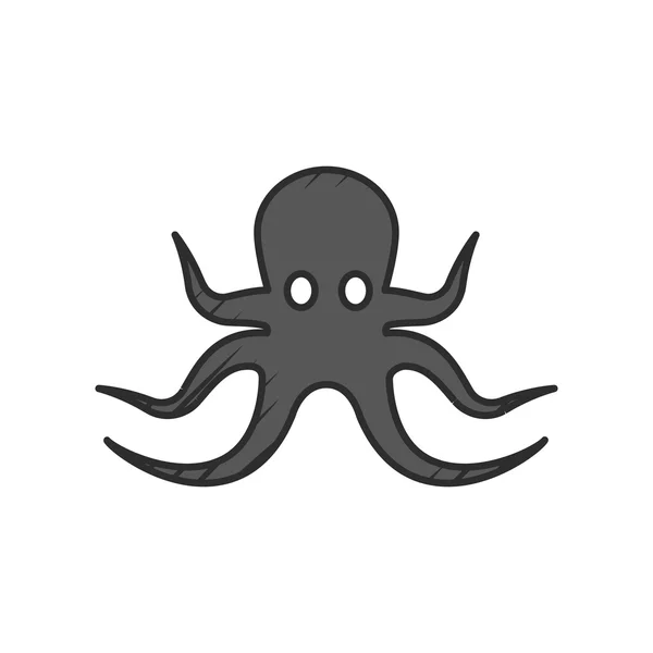 Octopus ikonen på vit bakgrund — Stock vektor
