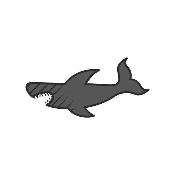 白色背景上的鲨鱼图标 — 图库矢量图片