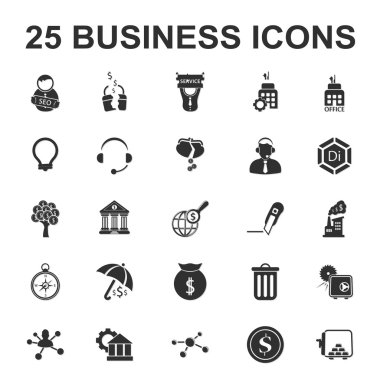İş, finans 25 siyah basit simgeler web için ayarla