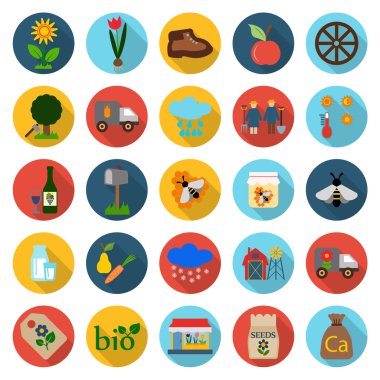 çiftlik, Bahçe 25 web için ayarlama simgeleri düz.