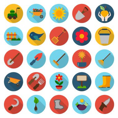 çiftlik, Bahçe 25 web için ayarlama simgeleri düz.