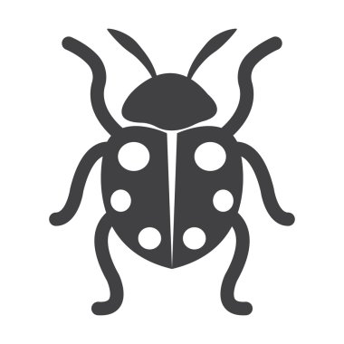  uğur böceği siyah beyaz arka plan web için basit simgesine