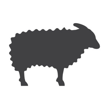 koyun basit simgesi web için beyaz arka planda siyah