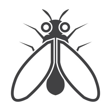 web için beyaz arka planda siyah basit simge sinek