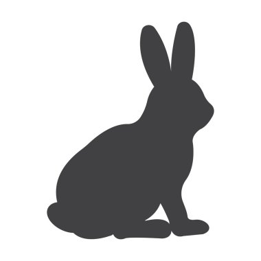 web için beyaz arka plan üzerinde siyah tavşan basit simgesi