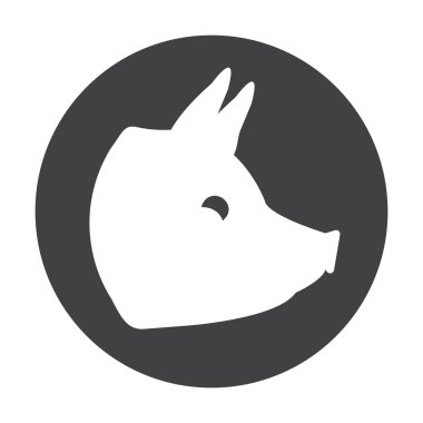 web için beyaz arka planda siyah domuz basit simgesi