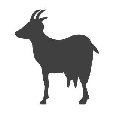 web için beyaz arka planda siyah keçi basit simgesi