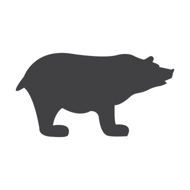 web için beyaz arka planda siyah basit simge ayı