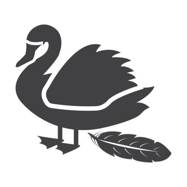 web için beyaz arka planda siyah kuğu basit simgesi