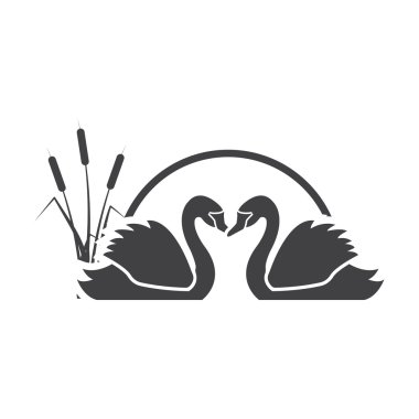 Kuğu basit simgesi web için beyaz arka planda siyah