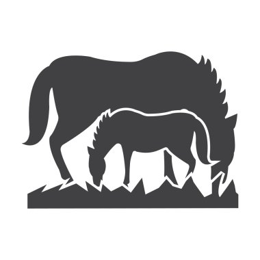 at, web için beyaz arka planda siyah yavru basit simgesi