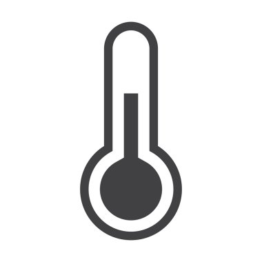 web için beyaz arka planda siyah termometre basit simgesi