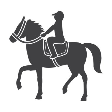 web için beyaz arka planda siyah at basit simgesi