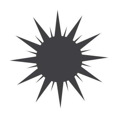 web için beyaz arka planda siyah güneş basit simgesi