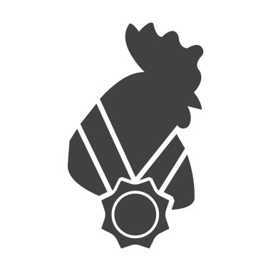 web için beyaz arka planda siyah horoz basit simgesi