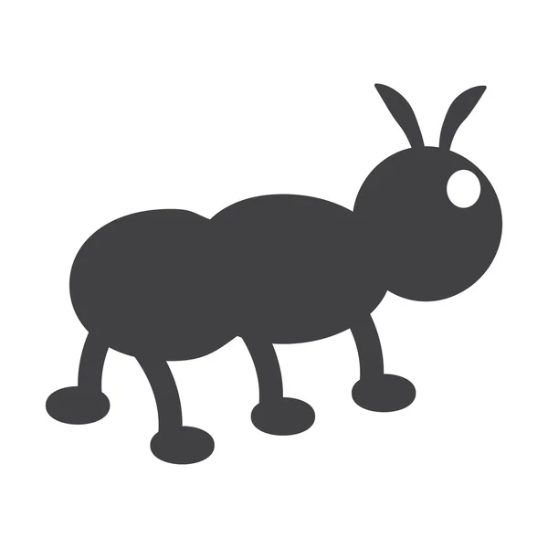 Ícone simples preto formiga no fundo branco para web — Vetor de Stock