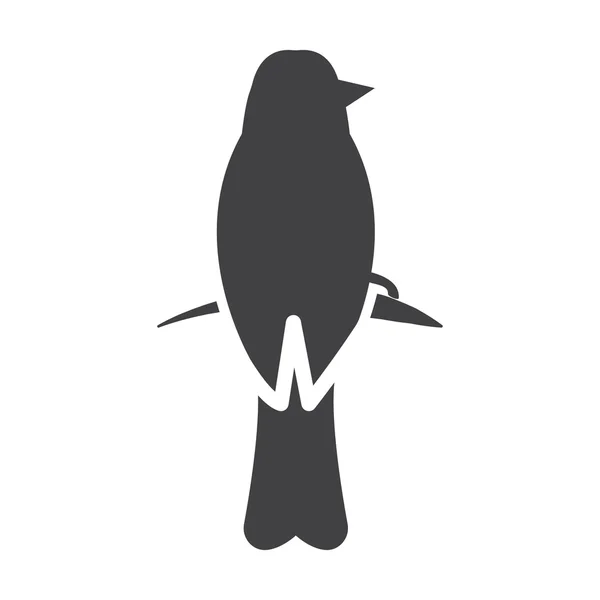 Pták Černý jednoduchý ikona na bílém pozadí webu — Stockový vektor