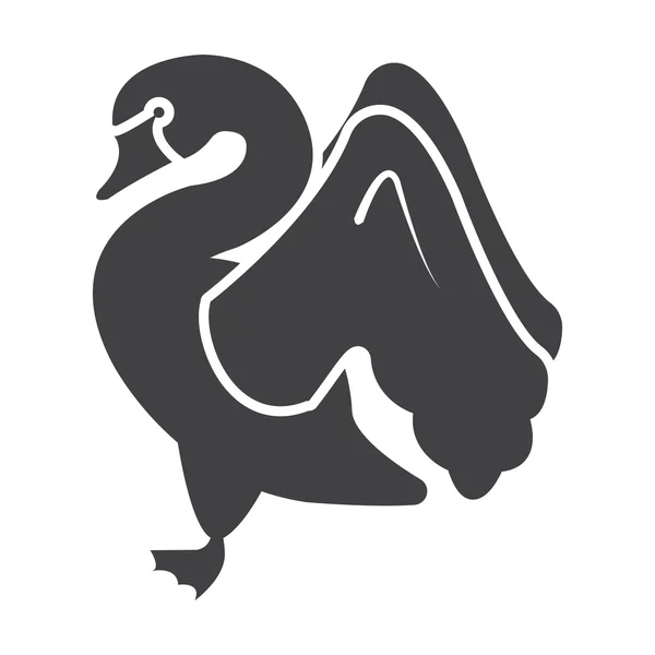 Cisne negro icono simple sobre fondo blanco para la web — Archivo Imágenes Vectoriales