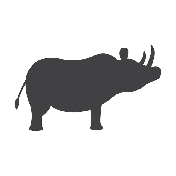 犀牛黑白色背景为 web 上的简单图标 — 图库矢量图片