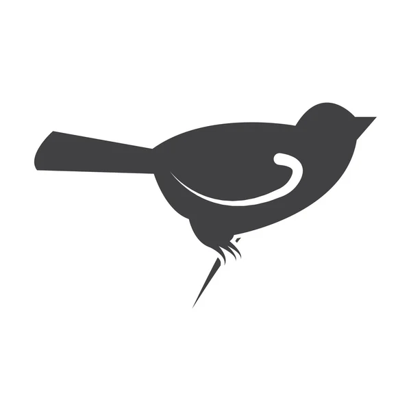 Zwarte vogel eenvoudige pictogram op witte achtergrond voor web — Stockvector