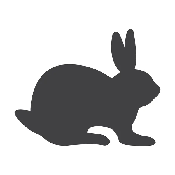 Hare black simple icon on white background for web — Stock Vector