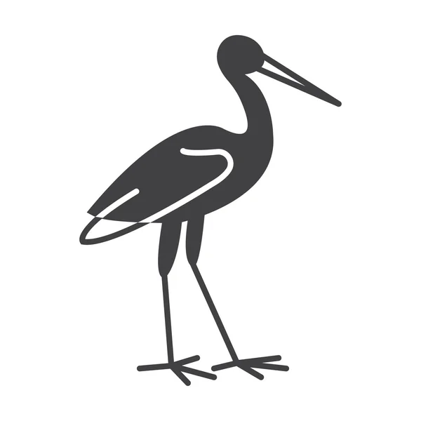 Storch schwarz einfaches Symbol auf weißem Hintergrund für Web — Stockvektor