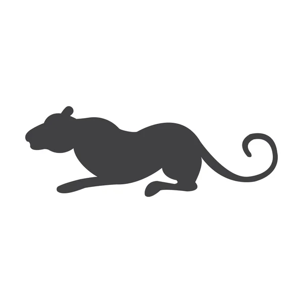 Panther zwarte eenvoudige pictogram op witte achtergrond voor web — Stockvector