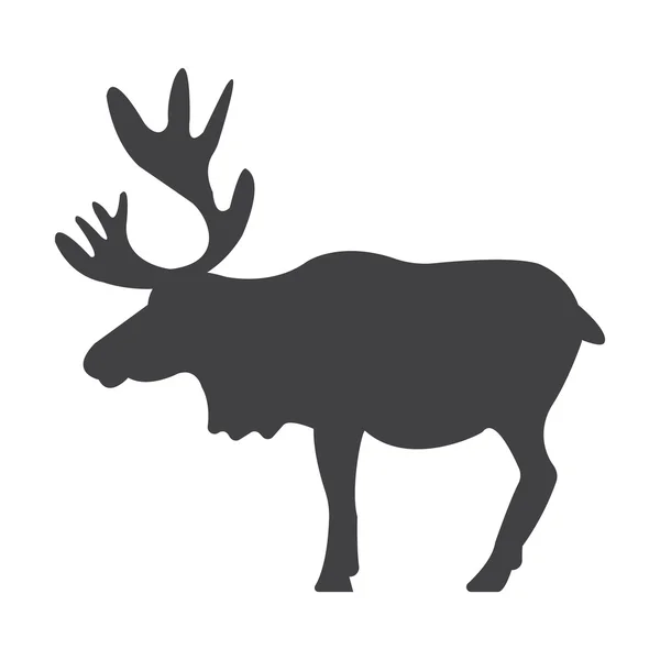 Deer black simple icon on white background for web — Stock Vector