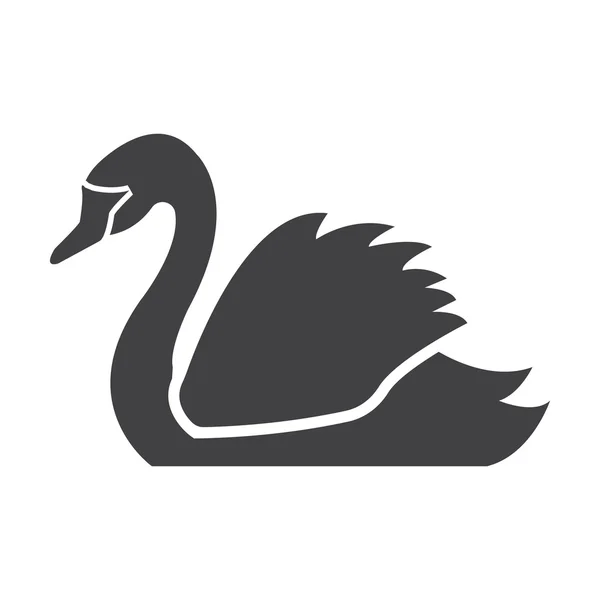 Cygne noir icône simple sur fond blanc pour le web — Image vectorielle