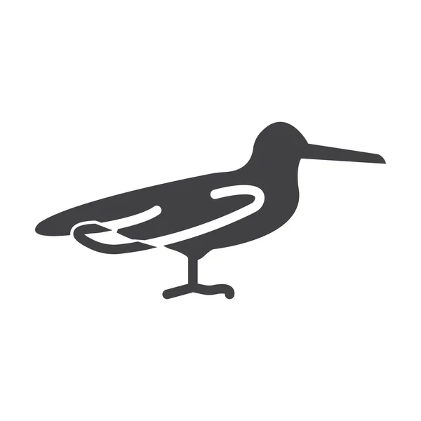 Möwe schwarz einfaches Symbol auf weißem Hintergrund für Web — Stockvektor