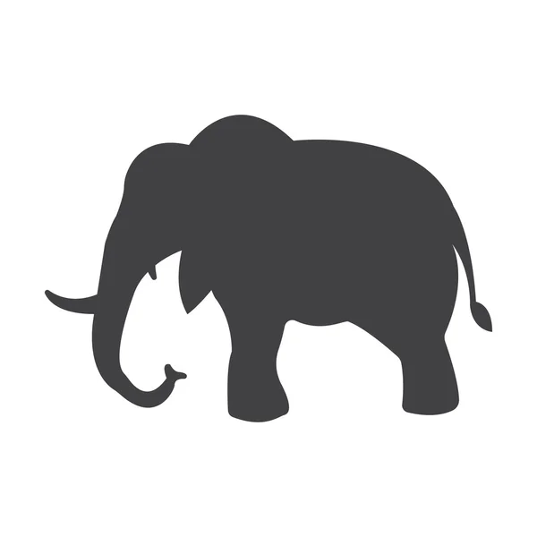 Olifant zwart eenvoudige pictogram op witte achtergrond voor web — Stockvector