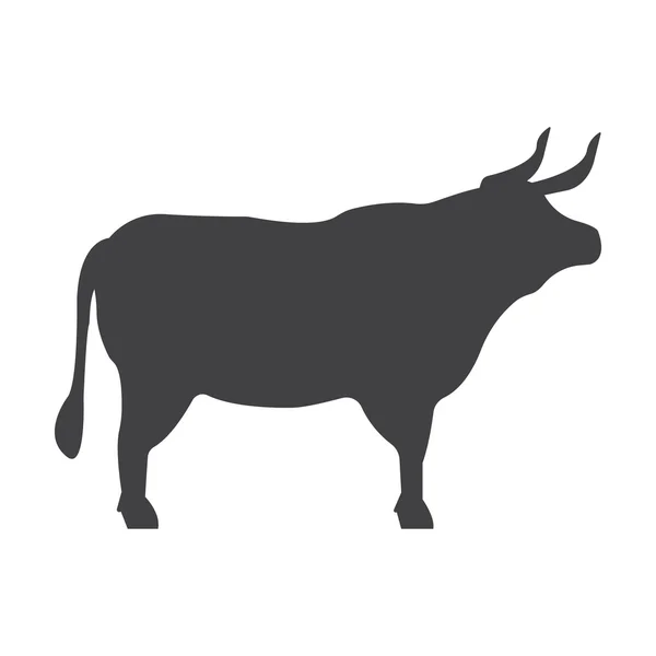 De eenvoudige pictogram stier zwart op een witte achtergrond voor web — Stockvector