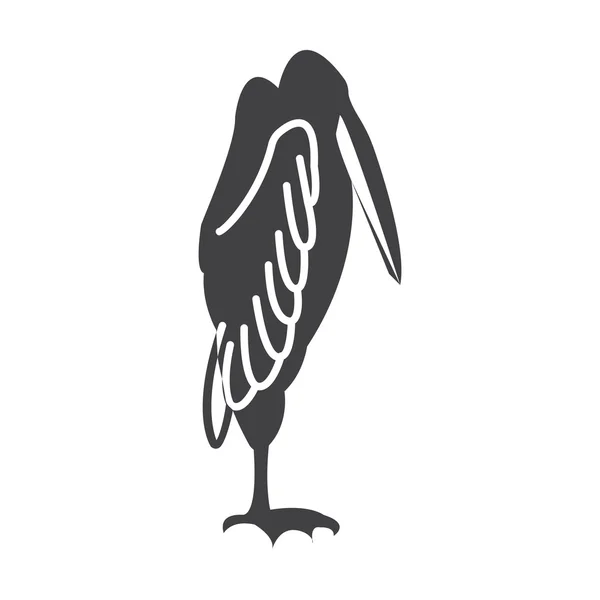 Vogel schwarz einfaches Symbol auf weißem Hintergrund für Web — Stockvektor
