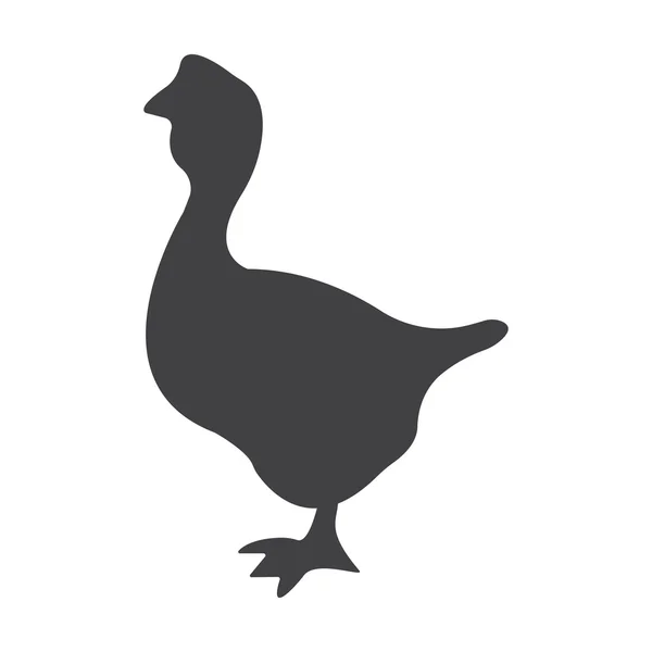 Oie noir icône simple sur fond blanc pour le web — Image vectorielle