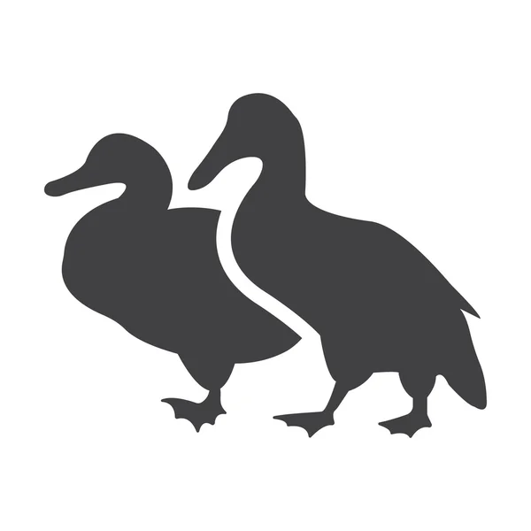 Duck black simple icon on white background for web — Stock Vector